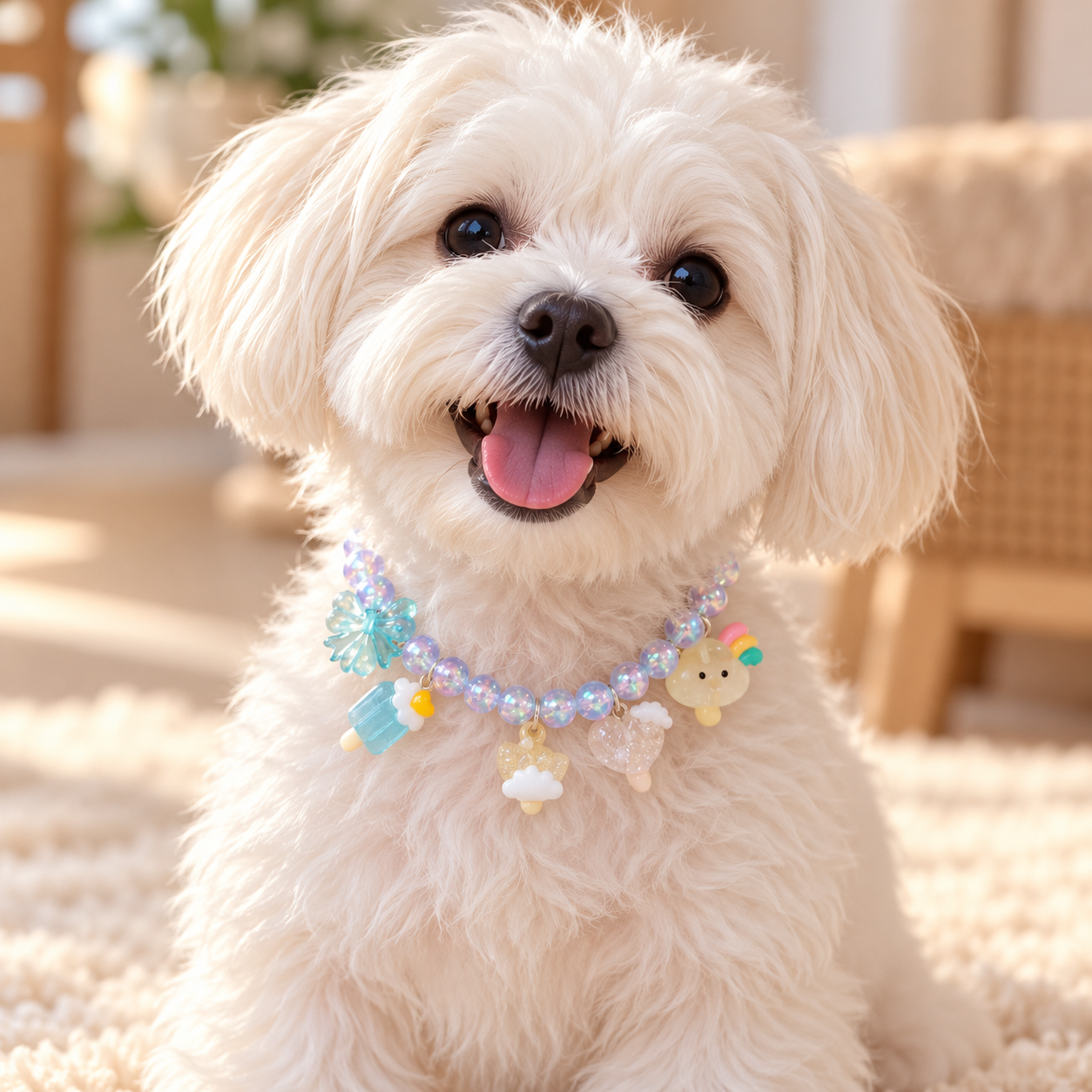 cc7091c7-e318-457e-b6bf-2137ffeca03a Collar Joya para Mascotas con Dije y Cuentas Decorativas para Perros - Imagen 1
