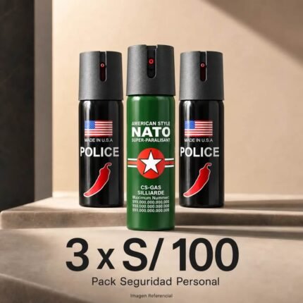 Pack x3 Spray de Seguridad Personal Police 60 ml | Gas Pimienta